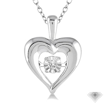 Silver Emotion Heart Shape Diamond Pendant